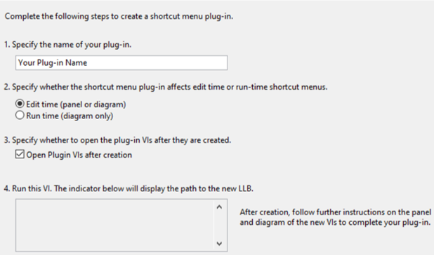 Create LabVIEW Shortcut Plug-In From Template